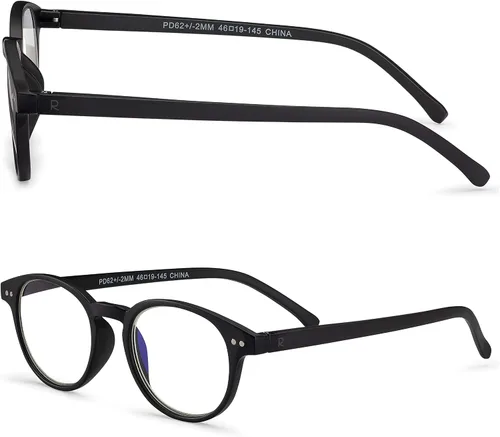 Vista 2 de Readerest Round Blue Light Reading Glasses - Computer Glasses w/Spring Hinges - UV Protection, Anti Glare & Eye Strain