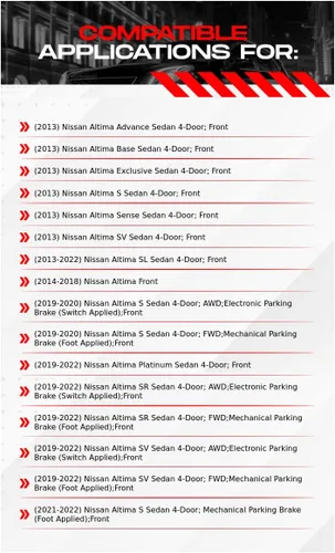 Vista 2 de R1 Concepts Kit de freno delantero para Nissan Altima 2013-2022 Rotores de freno ranurados perforados Kit de pastillas de freno y rotores