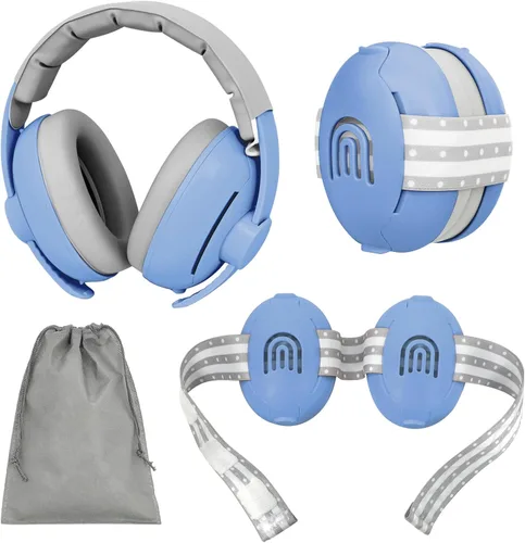 Vista 14 de Auriculares ajustables 2 en 1 con cancelación de ruido para bebés y niños pequeños Blanco