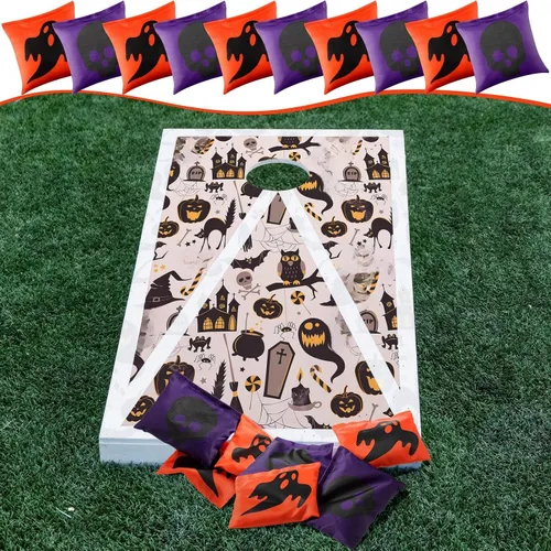 Vista 6 de Ceenna 12 bolsas de frijoles de Acción de Gracias, Halloween, calabaza, Cornhole, bolsas para lanzar juegos de Navidad, bolsas de frijoles de maíz
