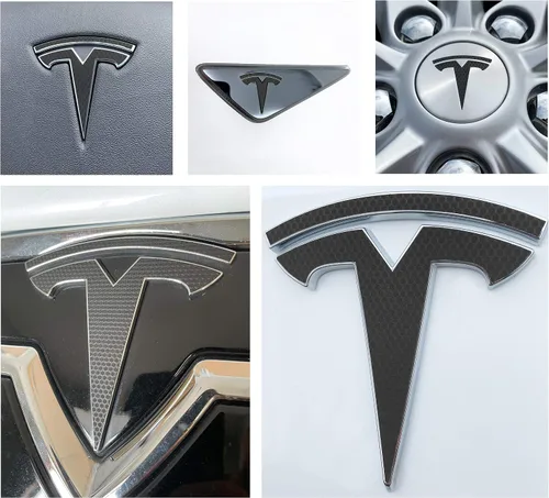 Vista 19 de Calcomanía con logotipo para Tesla Model S, Nosecone, juego de 14 piezas (verde brillante)