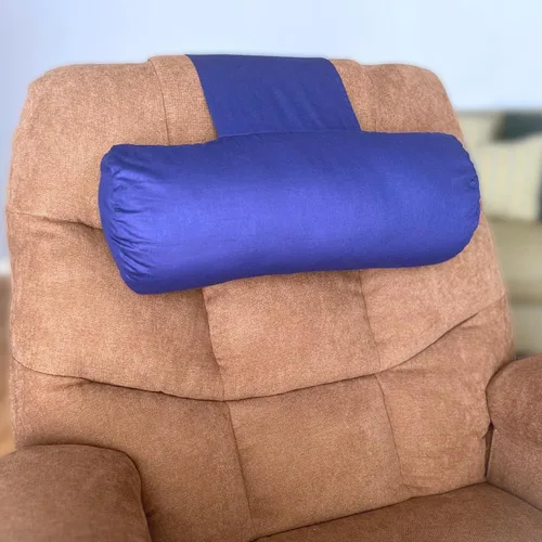 Vista 6 de Almohada reclinable para apoyo lumbar, cuello y cervical, dormir, sofá, silla de oficina, reposacabezas, pesado, no requiere velcro, (negro)
