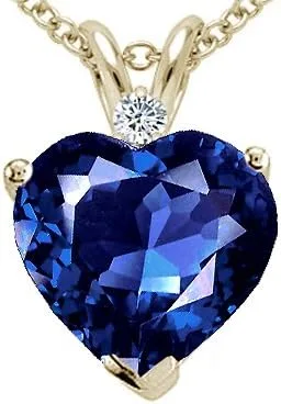 Vista 2 de Star K - Collar con colgante de corazón de oro sólido de 10 quilates con forma de corazón