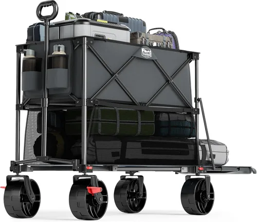 Vista 16 de TIMBER RIDGE Carro plegable de dos pisos de 400L con frenos, 54" extra Negro