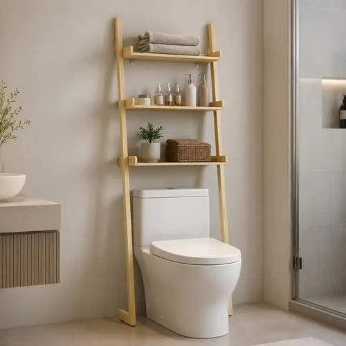 Vista 10 de Almacenamiento de baño de 3 niveles sobre el inodoro para espacios Blanco