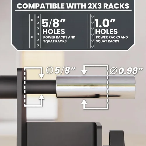 Vista 4 de Synergee Asas de inmersión para bastidores de potencia y sentadillas. Compatible con estantes de 2 x 2, 2 x 3 y 3 x 3. Barras de inmersión