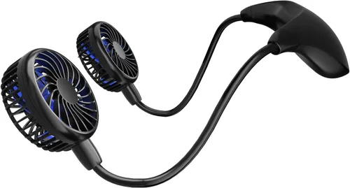 Vista 9 de HandFan Ventilador de cuello de 10000 mAh, rotación de 360°, ventiladores portátiles manos libres para tu cuello, 48 horas de duración, recargable