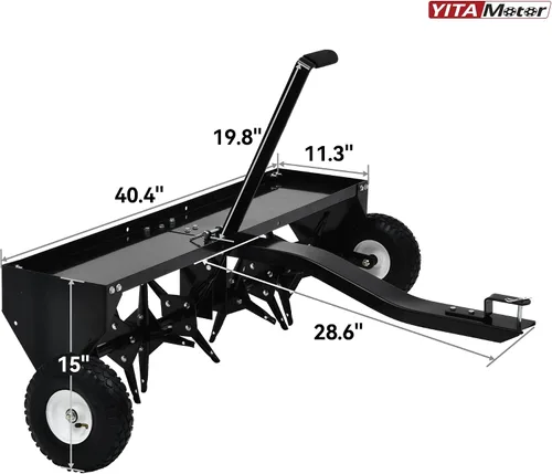 Vista 3 de YITAMOTOR Remolque de 40" aireador detrás del césped, tire detrás