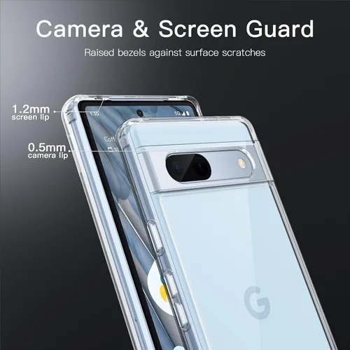 Vista 5 de JETech Funda para Google Pixel 7a de 6.1 pulgadas 2023, no se pone amarillenta, a prueba de golpes, funda protectora para teléfono, parte trasera