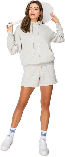 Vista 52 de Cali1850 Cloud Nine - Sudadera con capucha de forro polar para mujer, ajuste relajado, capucha de doble capa, puños y dobladillo acanalados