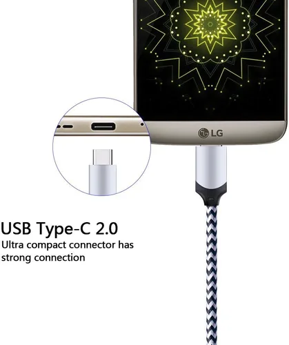 Vista 10 de Paquete de 5 cables USB tipo C rápidos de 6 pies para Samsung Galaxy S25 Edge S25+ Plus Ultra S24 S23 S22 S21 S20 FE Ultra S10 S10+ S9 S8 Plus Note