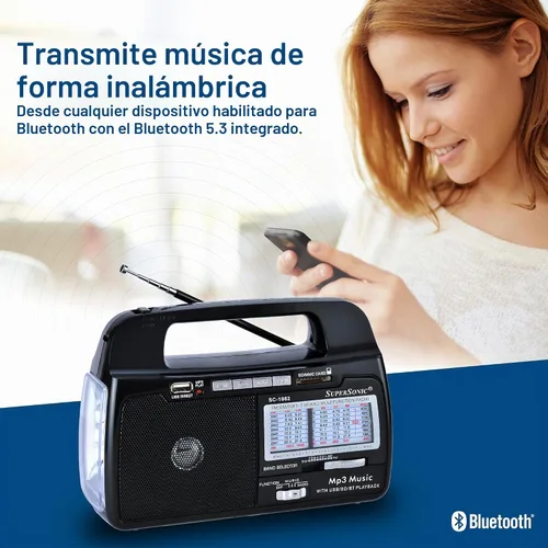 Vista 3 de Supersonic SC1082 Radio portátil.