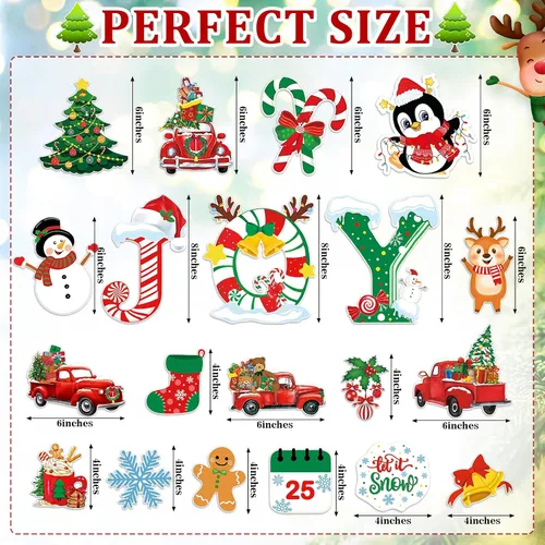 Vista 3 de 20 imanes de Navidad para nevera, imanes de decoración de puerta de garaje de Navidad, imanes magnéticos decorativos para nevera para automóvil