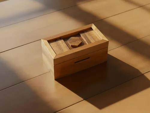 Vista 9 de BSIRI Canopic Chest Challenging Brain Teaser Rompecabezas de madera para la mente y uso como joyería de almacenamiento de dinero, rompecabezas 3D
