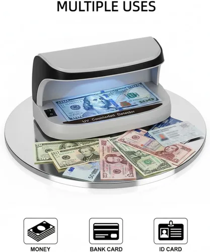 Vista 2 de Detector de billetes falsificados con luz LED UV, la máquina de verificación de facturas proporciona luz UV avanzada para identificar rápidamente