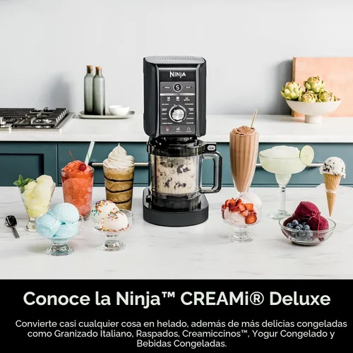 Vista 3 de Ninja NC501 CREAMi Deluxe 11 en 1 - Máquina para hacer helados y golosinas congeladas con 2 recipientes XL de tamaño familiar, color negro (renovado)