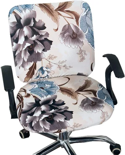 Vista 22 de XNN Funda para silla de oficina de computadora, fundas universales elásticas para sillas giratorias (A)