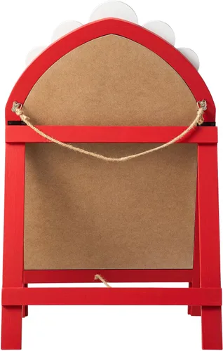Vista 3 de Glitzhome Caballete de Madera Navideño de 24" de Altura para Decoración de Porche, Marco en A Decorativo Independiente Letrero de Porche Menta