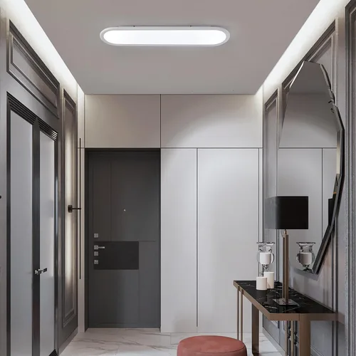 Vista 7 de Ganeed Lámpara de techo LED de 27.6 pulgadas, lámparas de techo lineales de alto brillo, blanco frío de 6000 K, luminaria moderna ultra fina