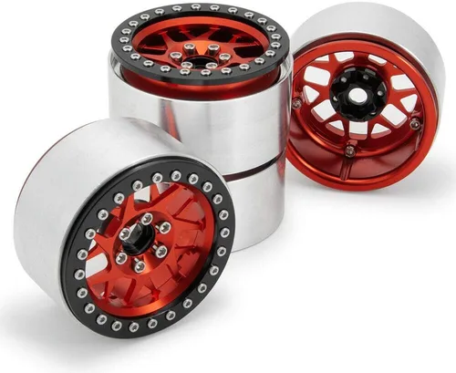 Vista 8 de 4X 2.2 Pulgadas de Llantas Beadlock de Aleación con Bujes para Oruga RC 1/10 Wraith D90 de 35mm de Ancho#7 plateado