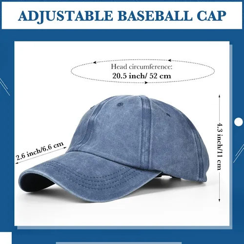 Vista 3 de Jecery 12 gorras de béisbol para mujeres y hombres, gorras de béisbol lavadas, gorras deportivas de algodón ajustables para adultos, actividades al