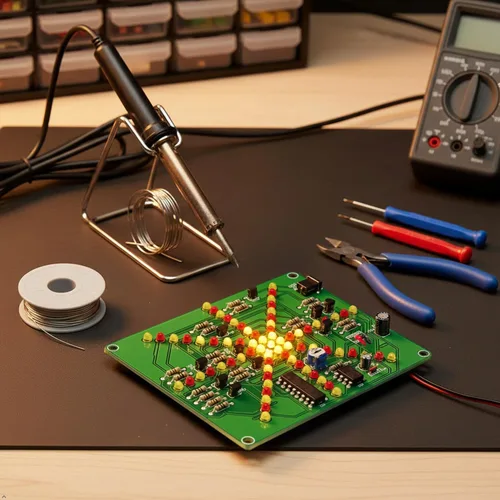 Vista 4 de Gikfun Electrónica LED intermitente luces que sueldan práctica Junta PCB DIY Kit EK1874