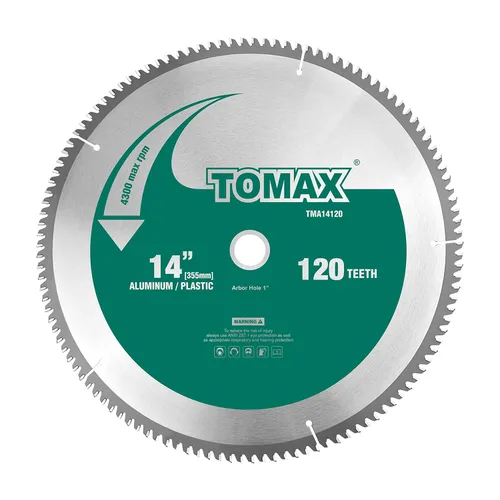 Vista 6 de TOMAX - Hoja de sierra de 6-1/2 pulgadas, 60 dientes, TCG, de aluminio delgado y metal no ferroso, con eje DMK de 5/8 pulgadas