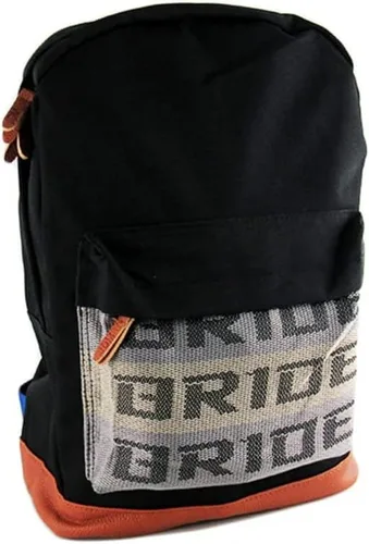 Vista 12 de W-POWER JDM Bride Racing Mochila de viaje para laptop, parte inferior marrón con correas de arnés ajustables (XL-negro)