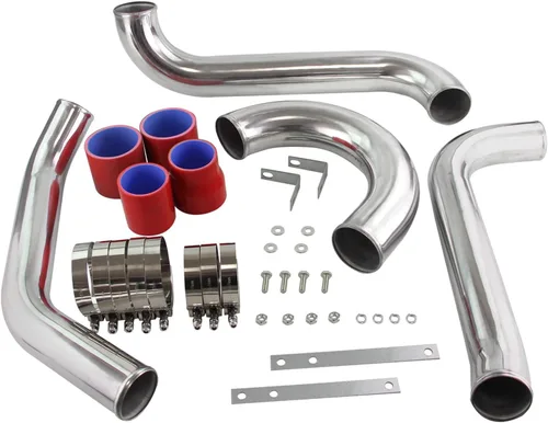 Vista 10 de Kit de tubos intercooler para Toyota Supra MK4 2JZ-GTE JZA80 2JZGTE Motor Twin Turbo 3.0L MKIV 1993-1998 (tubo plateado-negro)