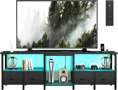 Vista 12 de Soporte de TV para televisores de hasta 55 pulgadas, consola Negro