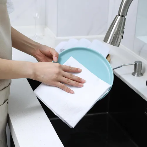 Vista 3 de Paños de cocina de saco de harina 100% algodón, paquete de 6, toallas de cocina altamente absorbentes, toallas de té de algodón lisas para secar