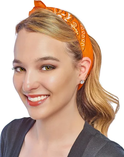 Vista 4 de NJ NoveltyDocena de bandanas estampadas + una bandana estampada previamente anudada, de motociclista