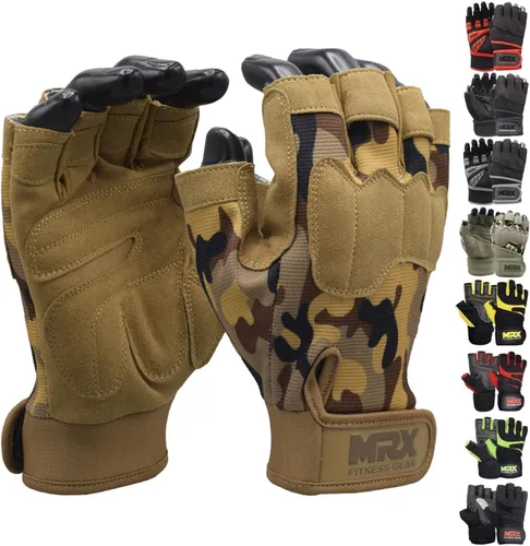 Vista 17 de MRX - Guantes de levantamiento de pesas para hombres, guantes de entrenamiento para hombre, guantes de levantamiento de muñeca, guantes de gimnasio