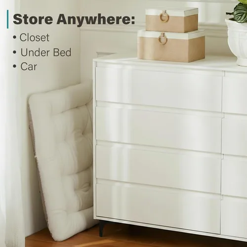 Vista 4 de Tiita Silla Cómoda Plegable, Silla de Acento Plegable de Gran Tamaño de Piel Sintética Suave, Silla de Descanso Perezosa para Niños, Adolescentes