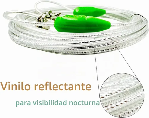 Vista 3 de Petest Cable de amarre reflectante de 15 pies para perros pequeños de hasta 35 libras