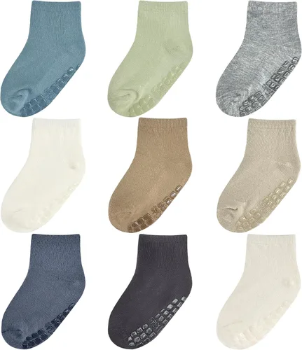 Vista 7 de Calcetines de media altura con agarres para bebés (9 pares) para niños pequeños de 0-7 años