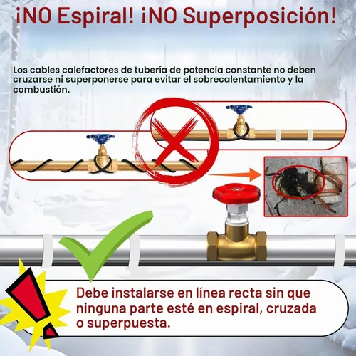 Vista 4 de Tubo, cable térmico con termostato Heat It HISD, 6 pies, negro