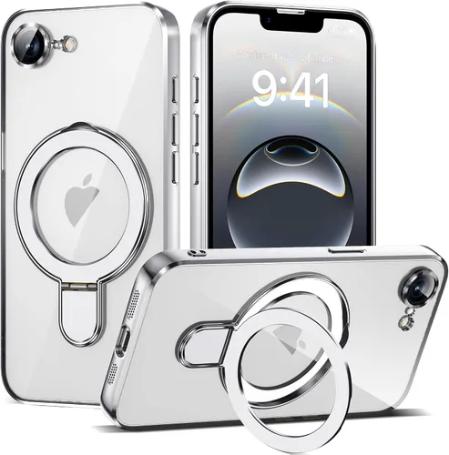 Vista 55 de Funda compatible con iPhone 12 con soporte de anillo magnético invisible [compatible con Mag-Safe] [Protector completo de lente de cámara] Funda