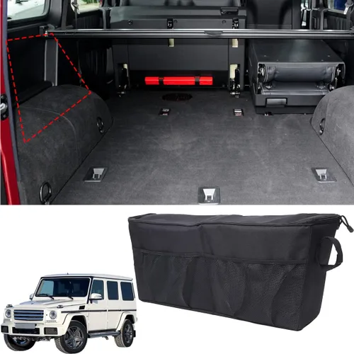 Vista 2 de HAPPYHORSE Para Mercedes-Benz Clase G W463 G63 G65 G55 G500 G550 G350d 2004-2018 bolsa de almacenamiento de maletero de coche (uno a la izquierda)