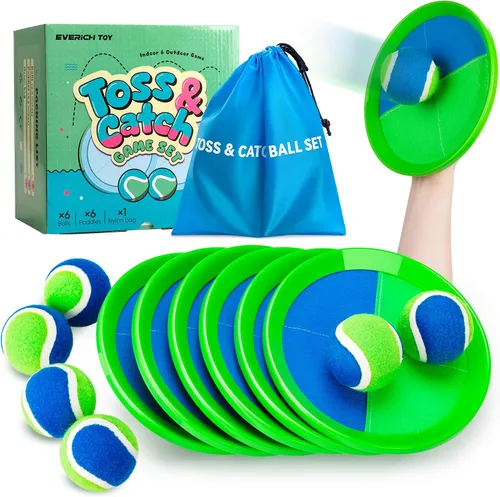 Vista 14 de Juego de Pelota de Lanzar y Atrapar y Pelota de Paleta, Juegos al Aire Libre para Juguetes de Niños, Juegos Familiares de Navidad, Juego de Playa