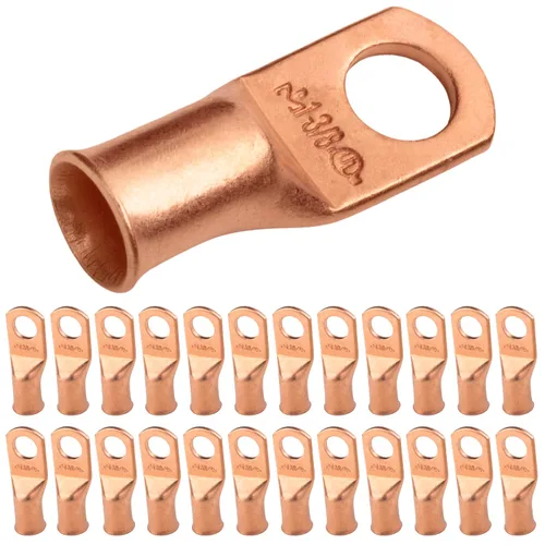 Vista 109 de SELTERM - 5 terminales de anillo resistentes para cable de batería, calibre 1/0 AWG, pernos de 1/2 pulgadas, terminales de calibre 0, ojales