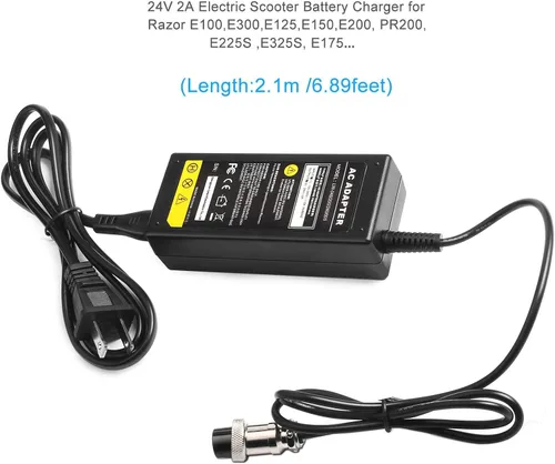 Vista 4 de TREE.NB Cargador de batería eléctrico de 24 V 2A para Mini Chopper Sunl City Express Razor CC2420 E100 E125 E150 E175 E200 E225S E300 E325S E500