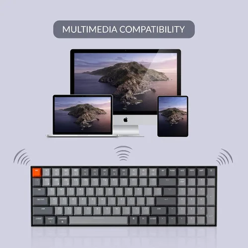 Vista 5 de Keychron K4 96 Layout 100 teclas inalámbrico Bluetooth 51teclado mecánico USB para juegos con interruptor Gateron G Pro rojo retroiluminación RGB
