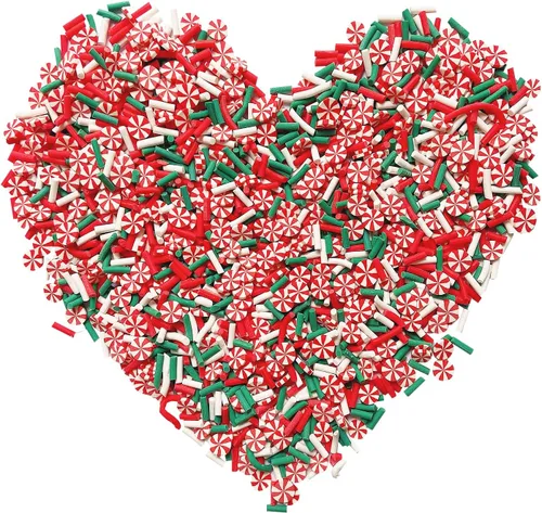 Vista 5 de EHOPE Rebanadas de Navidad, chispas falsas de resina, chispas de caramelo falso, gránulos de arcilla, chispas de polímero, rodajas de arcilla Casa