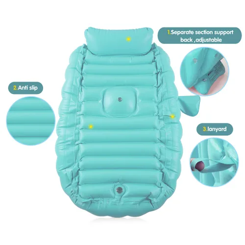 Vista 6 de Bañera inflable para bebé con bomba de aire, bañera para bebé, bañera para niños pequeños, lavabo de ducha plegable para recién nacido, bañera