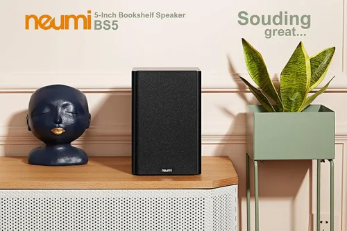 Vista 4 de NEUMITECH NEUMI BS5 - Altavoces pasivos para estantería, woofer de 5 pulgadas, tweeter de 1 pulgada, madera oscura, 1 par