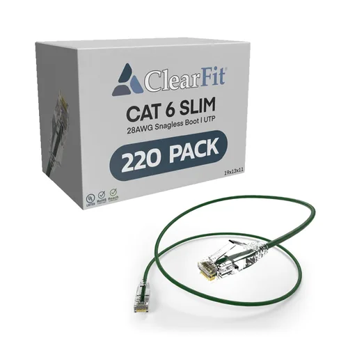 Vista 86 de UNC Group - Paquete de 10 cables de conexión Ethernet Cat6 28AWG de 1 pie, red, arranque transparente, Internet Cat 6, clasificación para centro