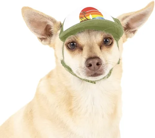 Vista 35 de Sunset Collection, sombreros de camionero de PupLid para perros (XXS) Protección solar elegante de alta calidad para el perro moderno, ajustable