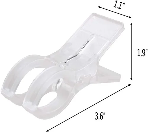 Vista 2 de WARMBUY Clips para toallas de plástico transparente, paquete de 8