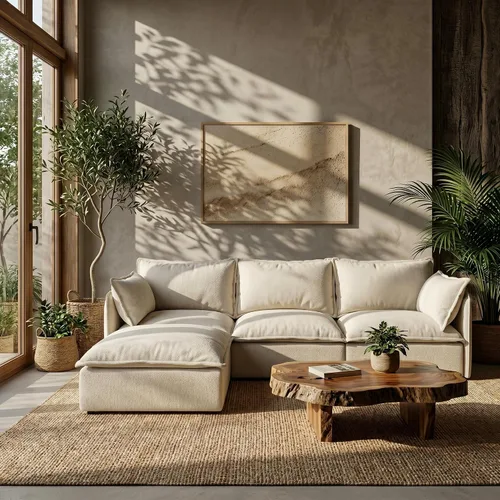 Vista 22 de Acanva Sofá modular modular para sala de estar, cómodo sofá convertible en nube, sofá de gran tamaño con otomana y fundas de felpilla lavables